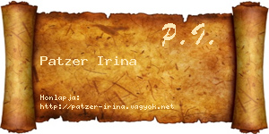 Patzer Irina névjegykártya